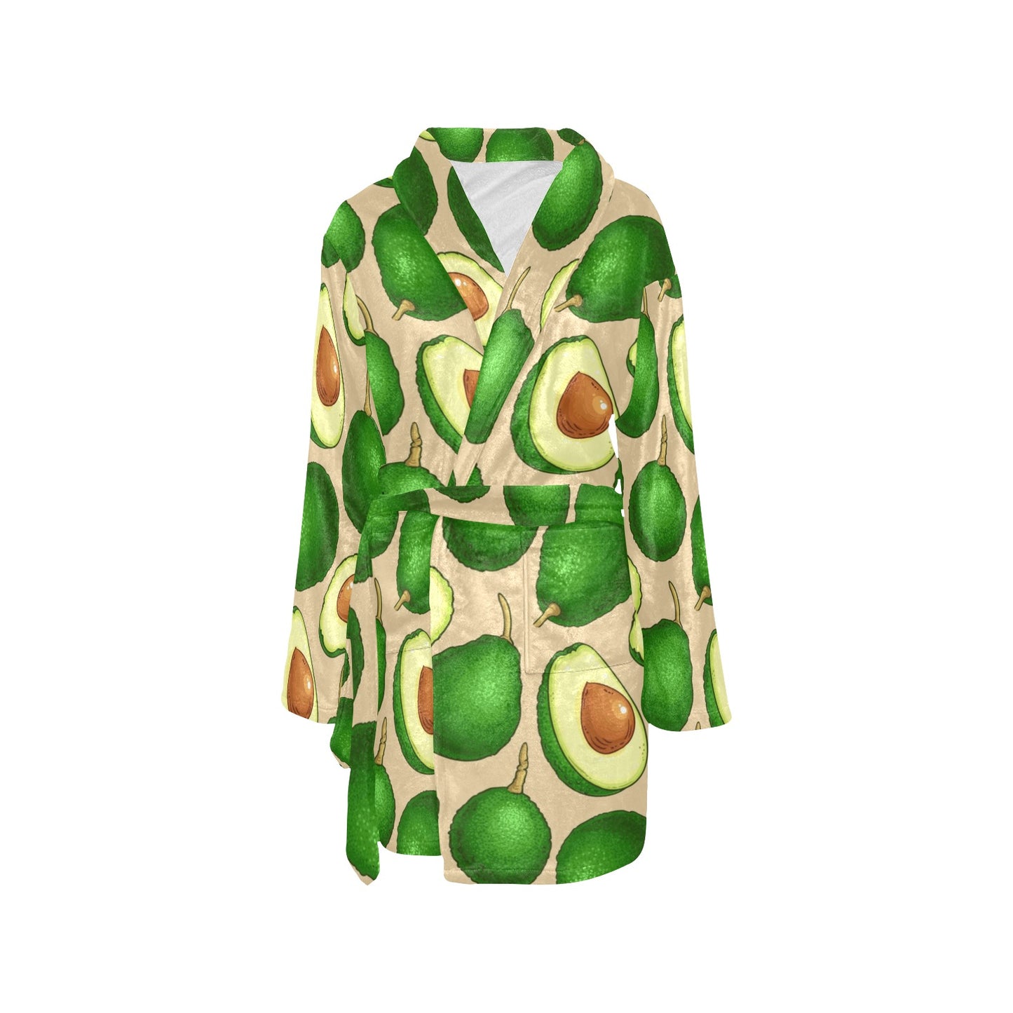 Avocado Pattern Print Design AC010 Women's Fleece Robe