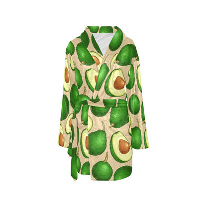 Avocado Pattern Print Design AC010 Women's Fleece Robe
