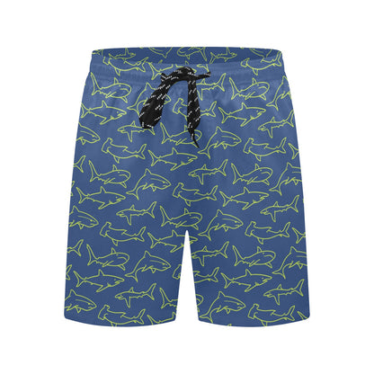 Shark Print Design LKS301 Men's Swim Trunks Beach Shorts