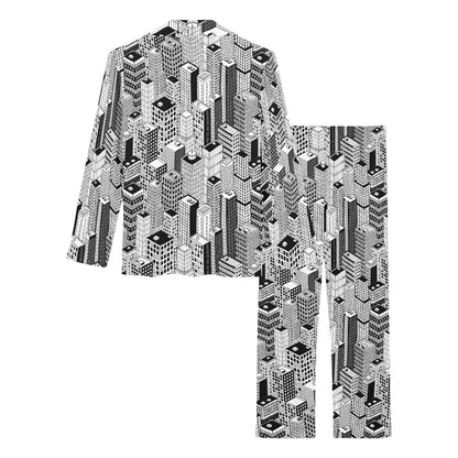 City  Pattern Print Design 02 Women's Long Pajama Set