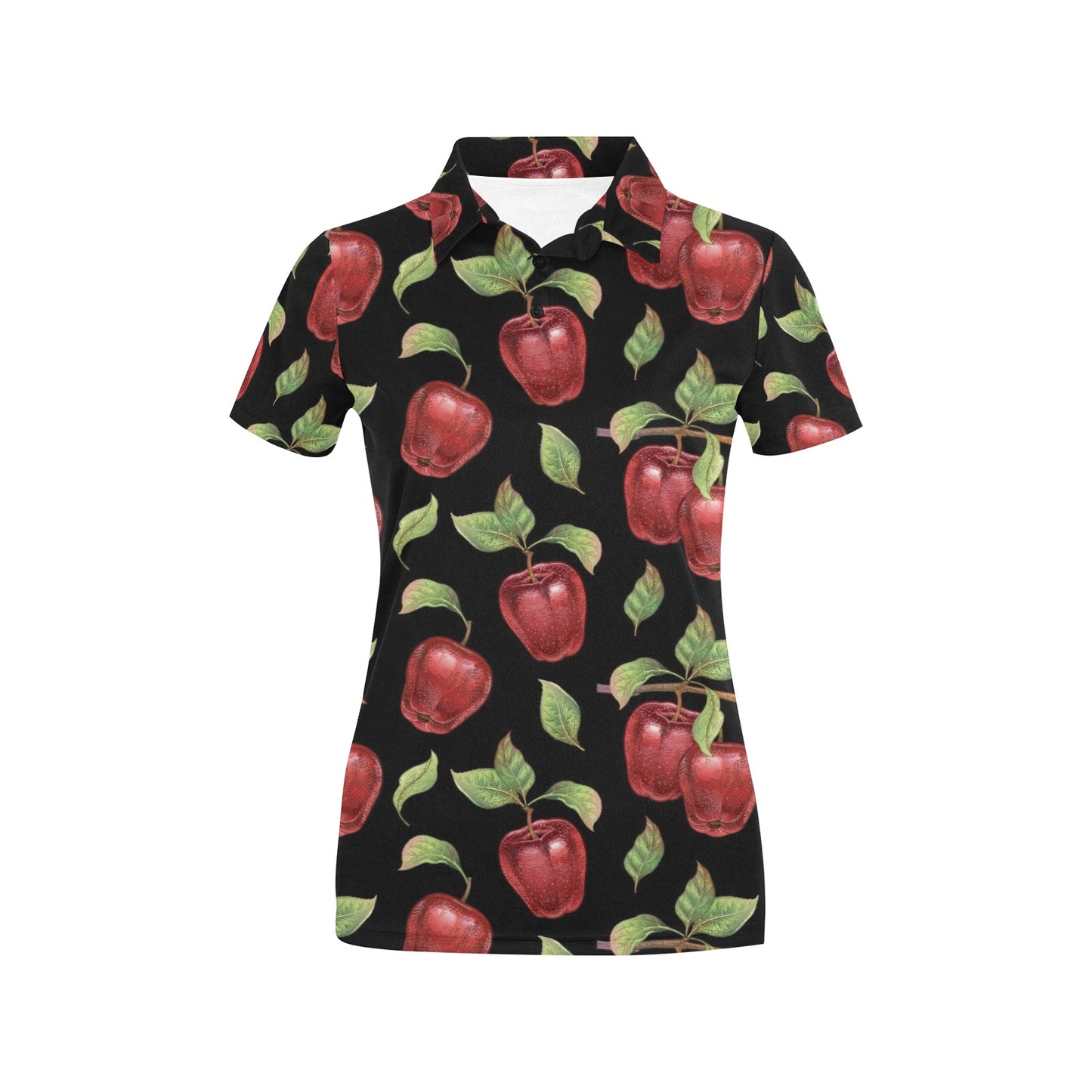 Apple Pattern Print Design AP011 Women's Polo Shirt