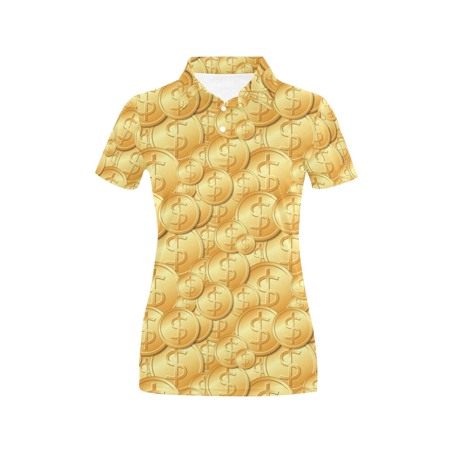 Dollar Pattern Print Design DO03 Women's Polo Shirt