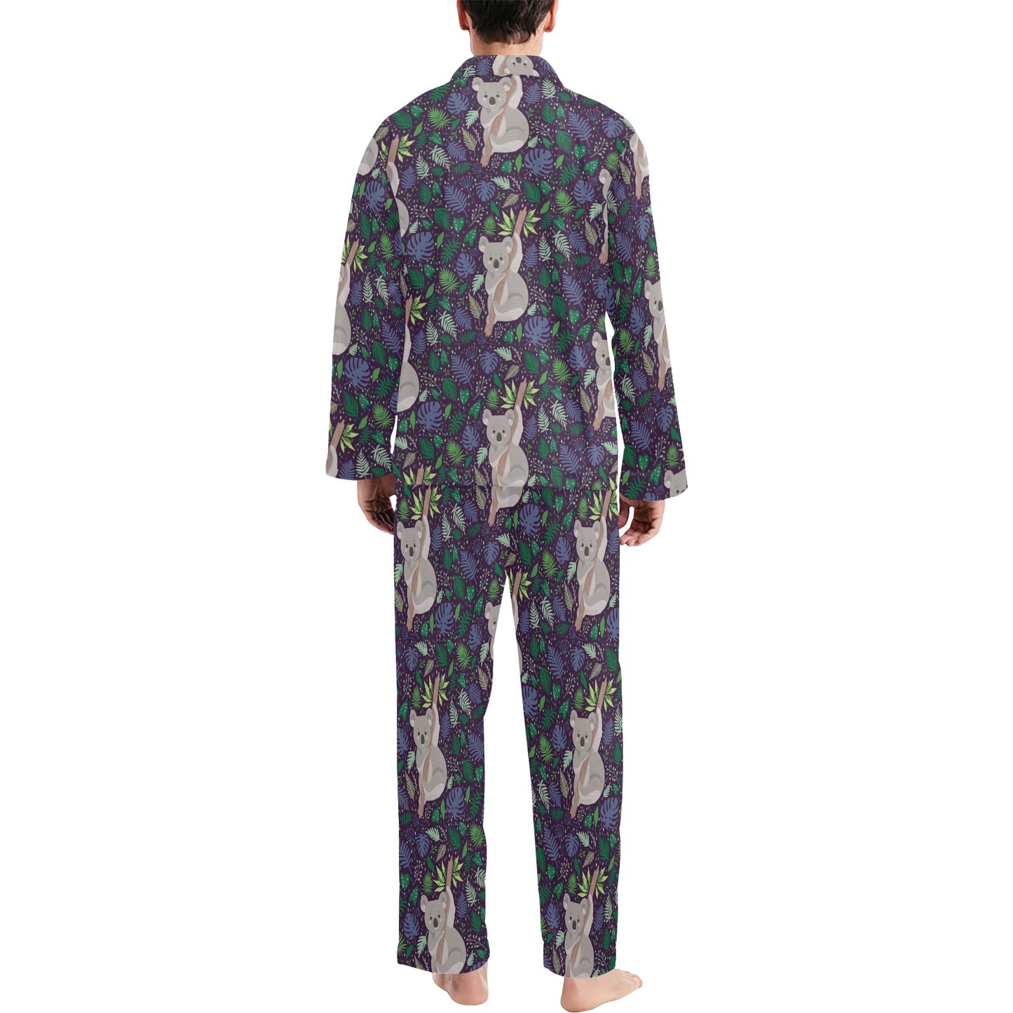 Koala Pattern Print Design 06 Men's Long Pajama Set
