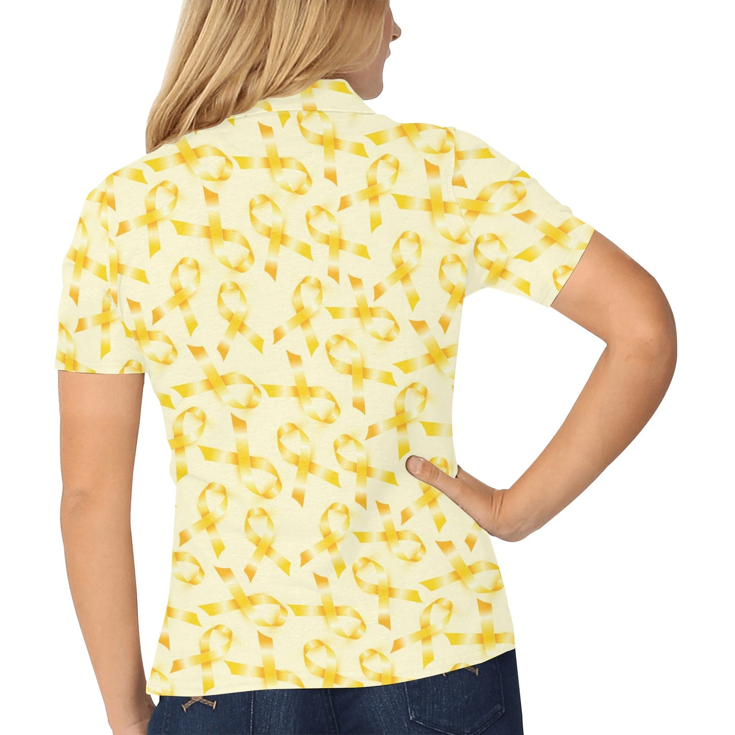 Childhood cancer Pattern Print Design 01 Women's Polo Shirt