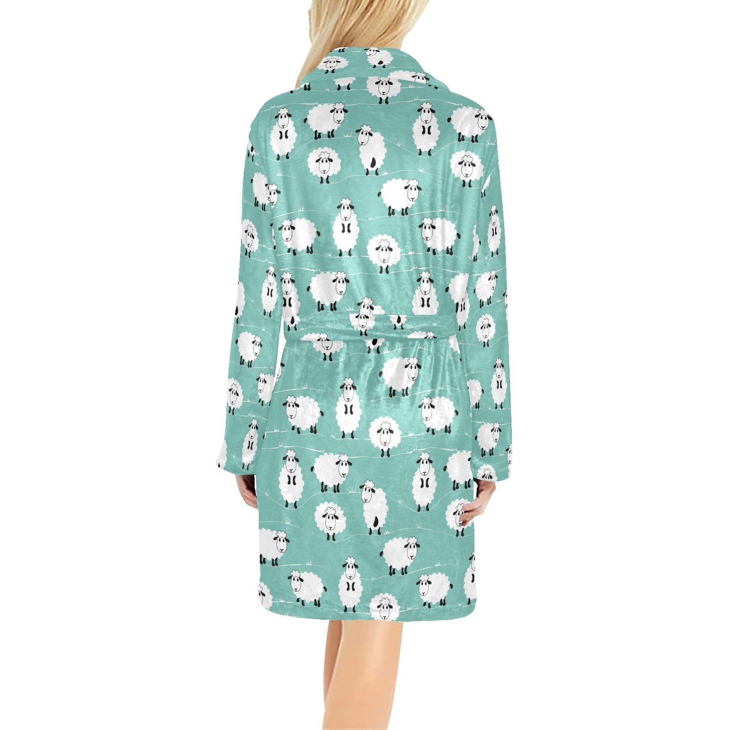 Sheep Print Design LKS404 Women's Fleece Robe
