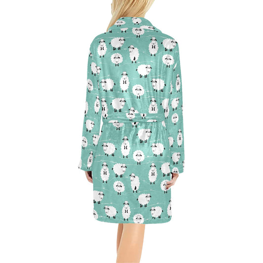 Sheep Print Design LKS404 Women's Fleece Robe