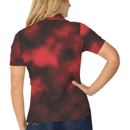 Nebula Pattern Print Design A03 Women's Polo Shirt