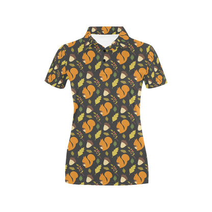 Squirrel Print Design LKS301 Women's Polo Shirt