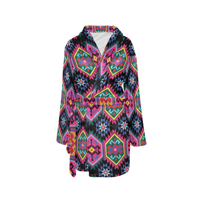 Mexican Pattern Print Design 02 Women's Fleece Robe