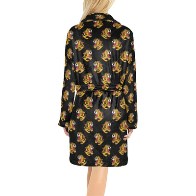 Tiger Head Print Design LKS306 Women's Fleece Robe