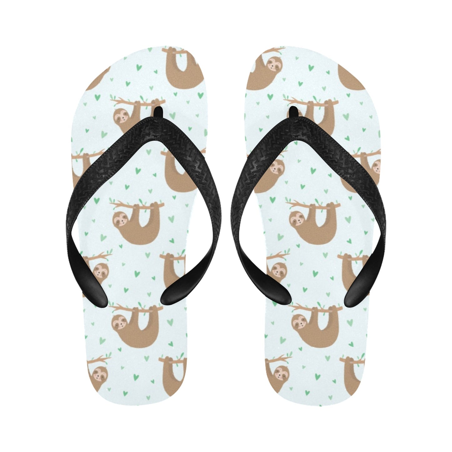 Sloth Print Design LKS308 Flip Flops