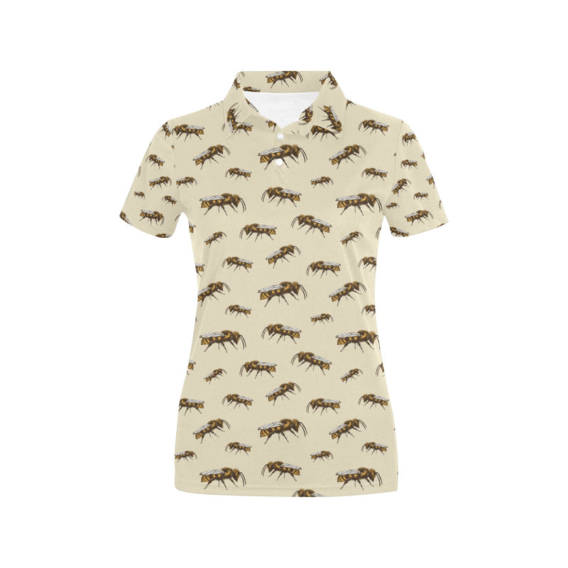 Bee Print Design LKS306 Women's Polo Shirt