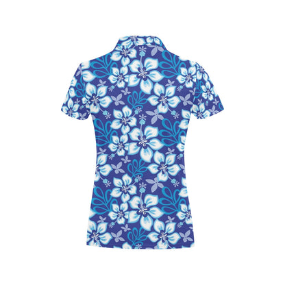 Hibiscus Pattern Print Design HB04 Women's Polo Shirt