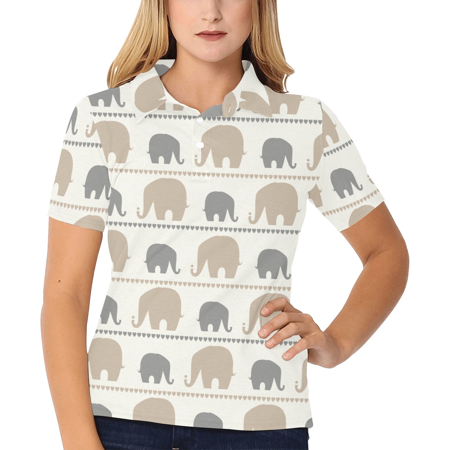 Elephant Cute Women's Polo Shirt