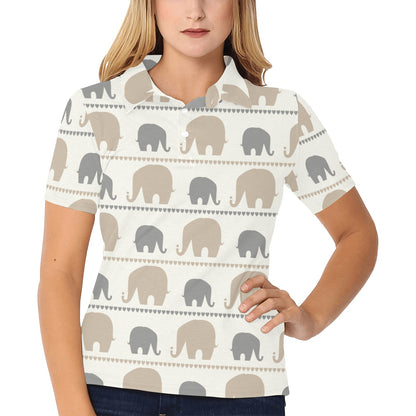 Elephant Cute Women's Polo Shirt
