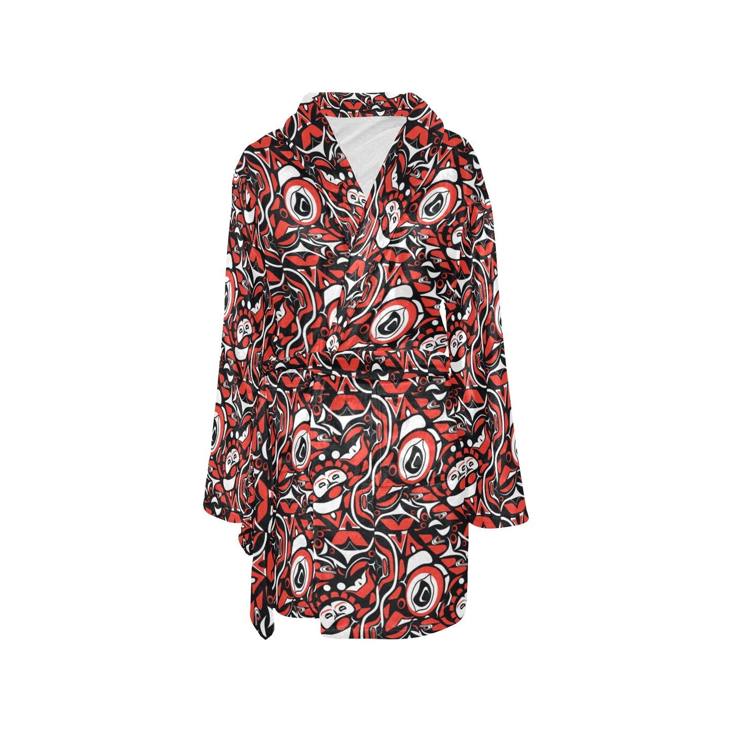 Native North American Themed Print Women's Fleece Robe