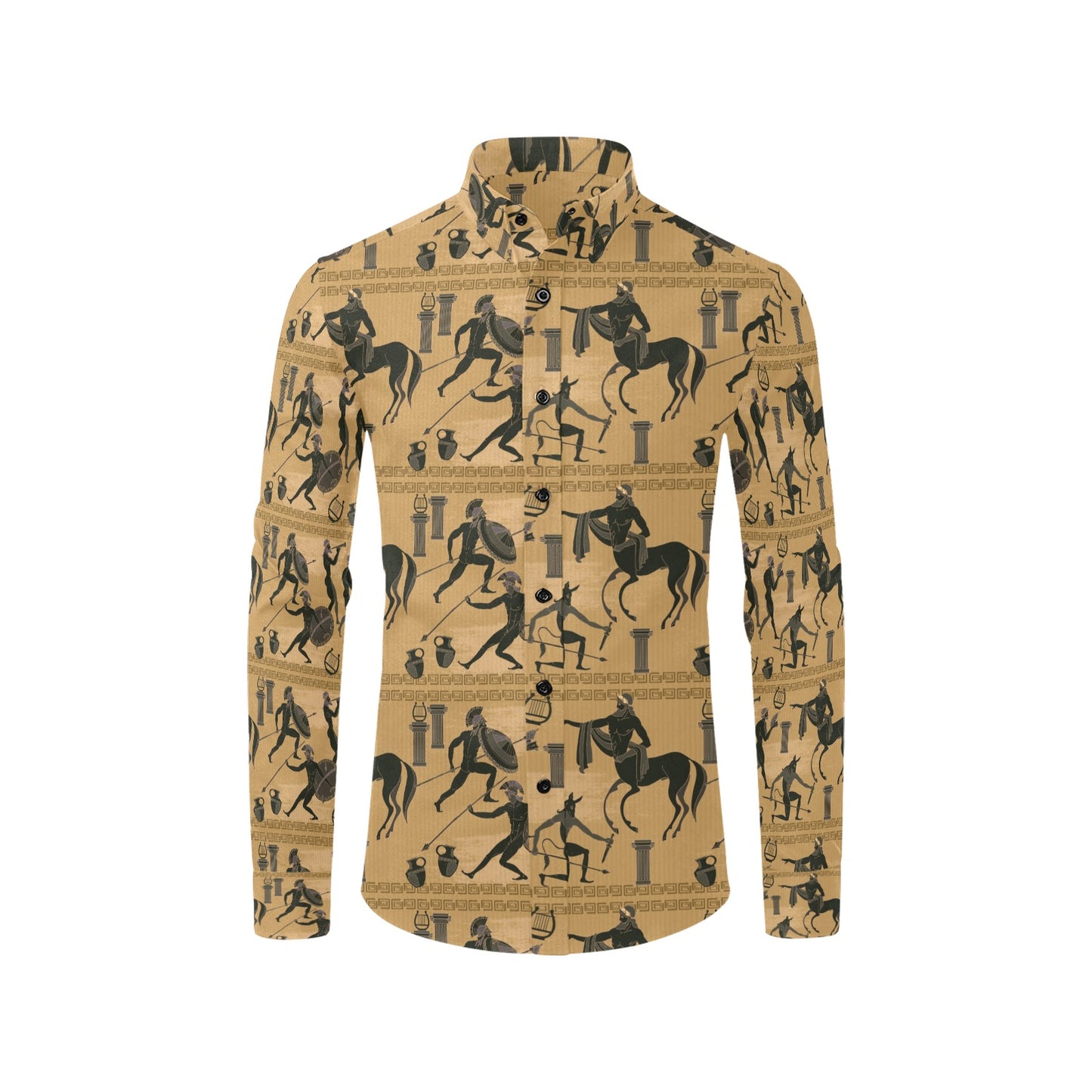 Ancient Greek Statue Print Design LKS304 Men's Long Sleeve Dress Shirt