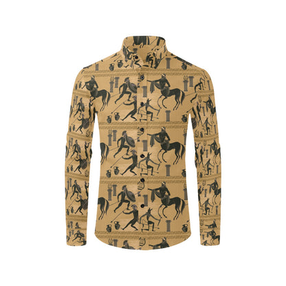 Ancient Greek Statue Print Design LKS304 Men's Long Sleeve Dress Shirt