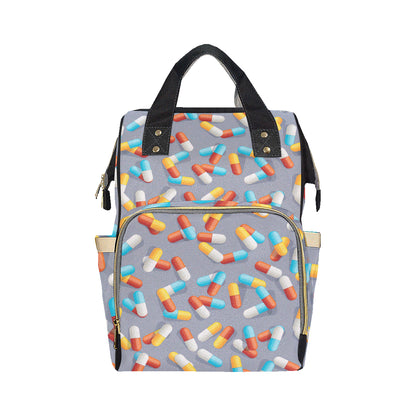 Pill Pattern Print Design A01 Diaper Bag Backpack