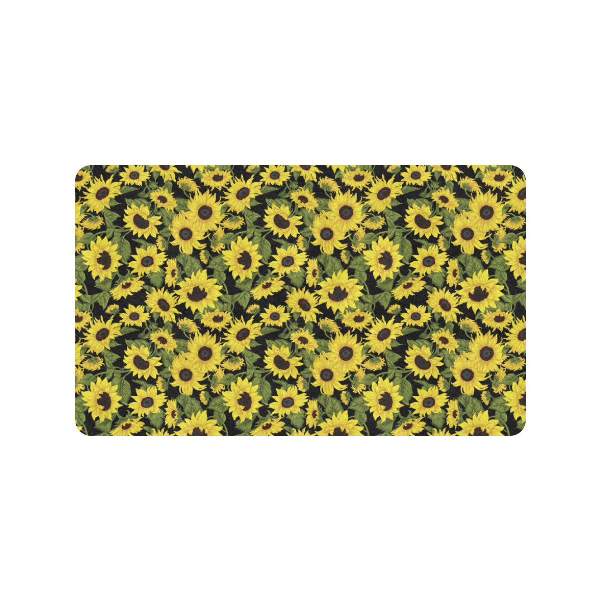 Sunflower Fresh Bright Color Print Rubber Doormat