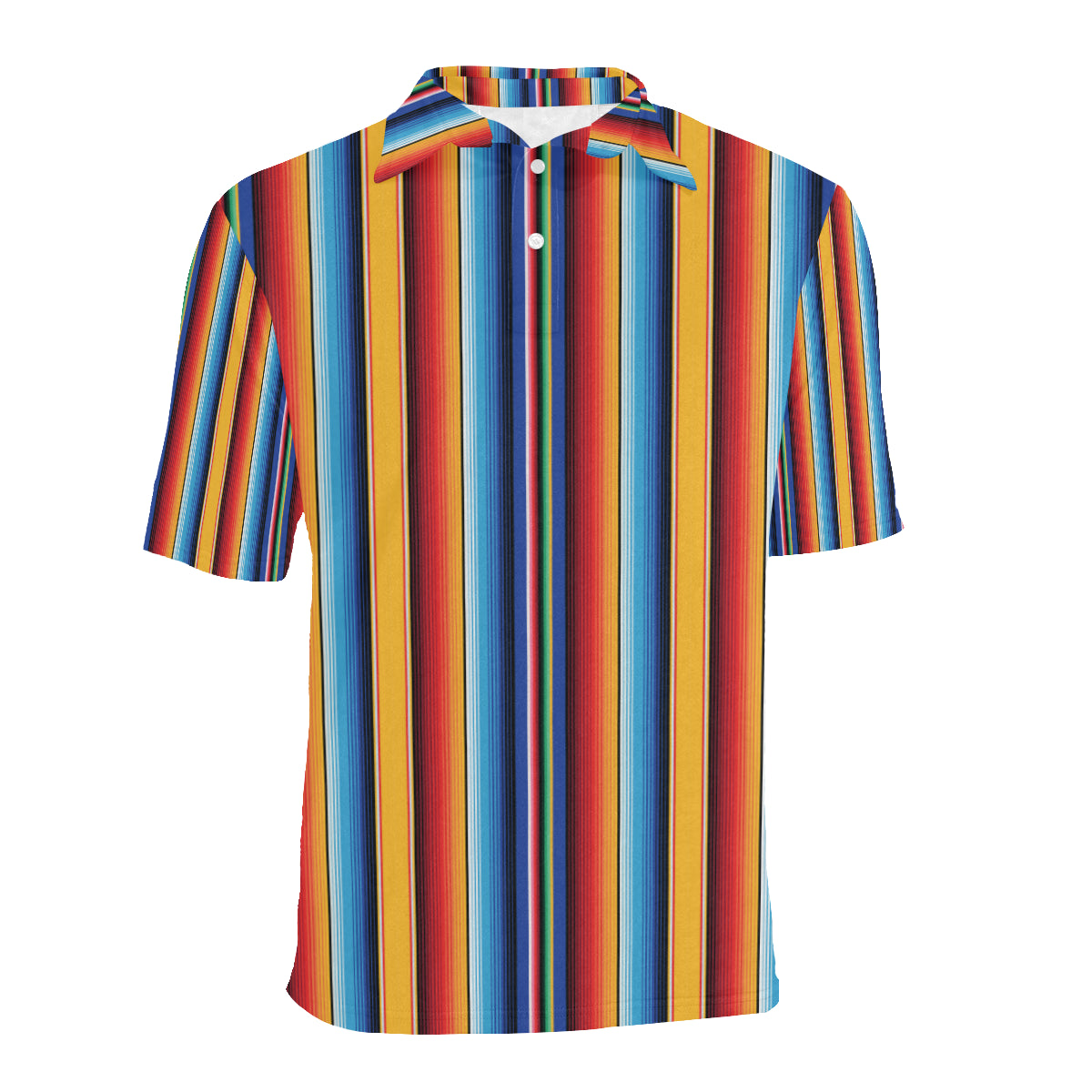 Mexican Blanket Stripe Print Pattern Men Polo Shirt