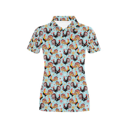Rooster Themed Design Women's Polo Shirt