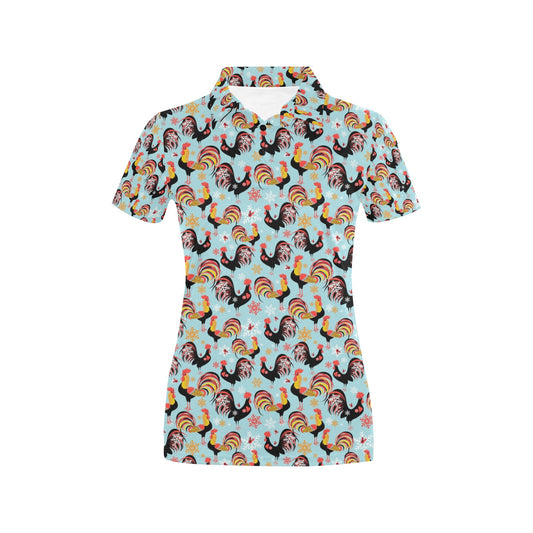 Rooster Themed Design Women's Polo Shirt