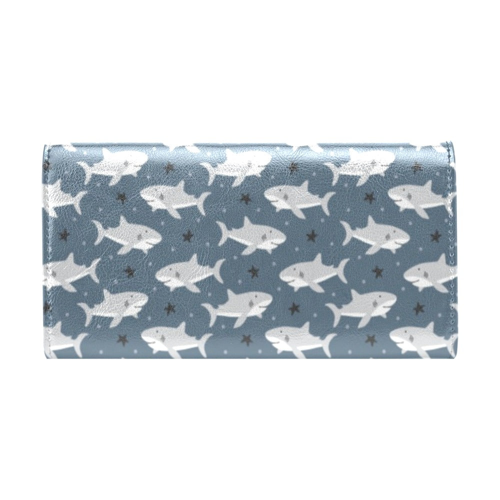 Shark Print Design LKS305 Women's Trifold Wallet