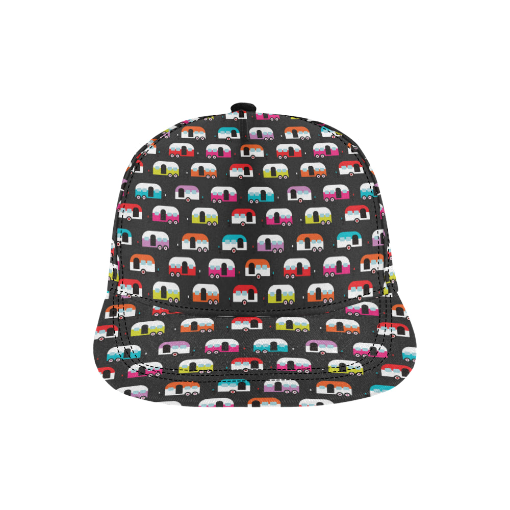 Camper Caravan Pattern Snapback Cap