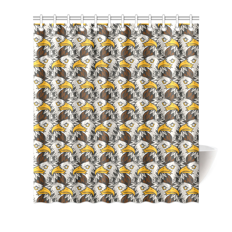 Eagles Head Pattern Shower Curtain