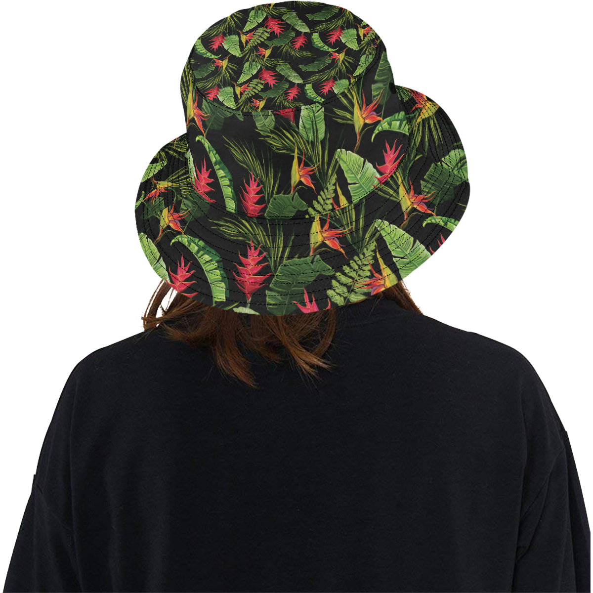 Bird Of Paradise Pattern Print Design BOP010 Unisex Bucket Hat
