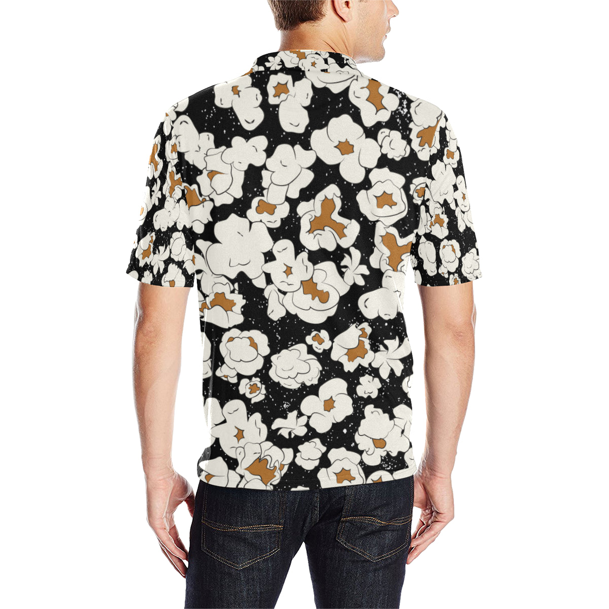 Popcorn Pattern Print Design A02 Men Polo Shirt
