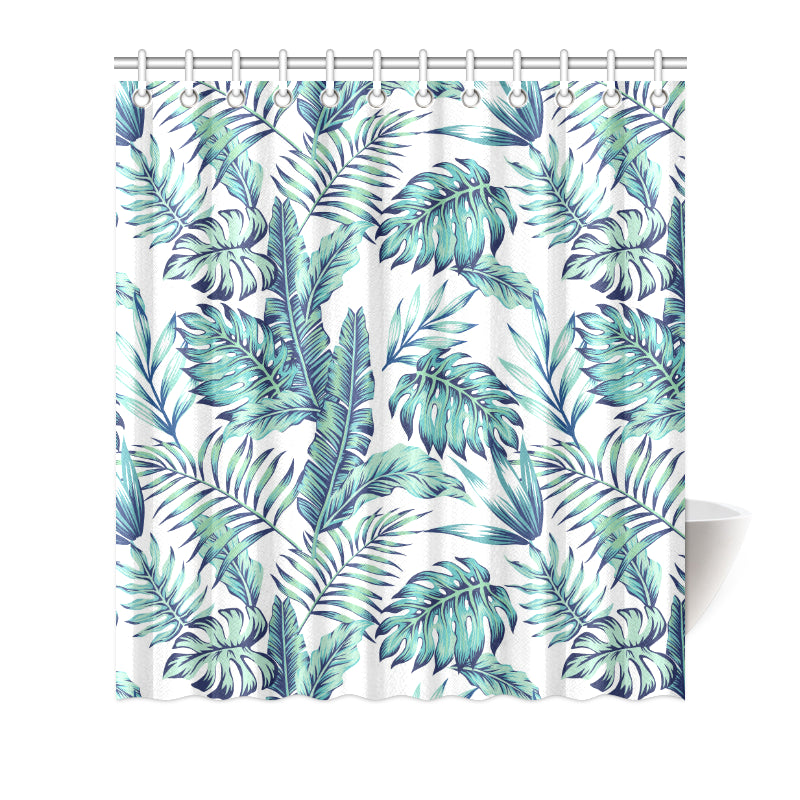 Pattern Tropical Palm Leaves Shower Curtain