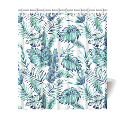 Pattern Tropical Palm Leaves Shower Curtain