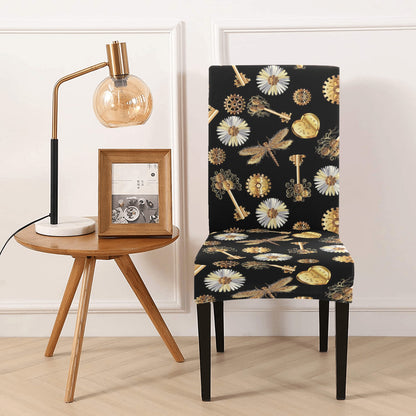 Steampunk Key Dragonfly Print Design LKS303 Dining Chair Slipcover