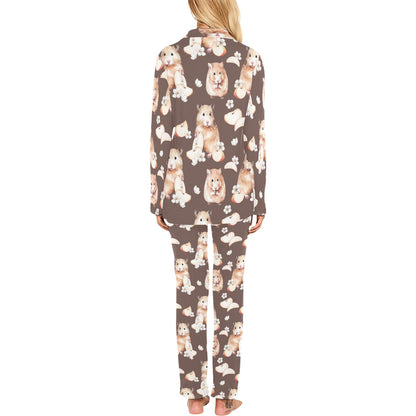 Hamster Pattern Print Design 03 Women's Long Pajama Set