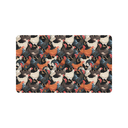 Chicken Print Pattern Rubber Doormat