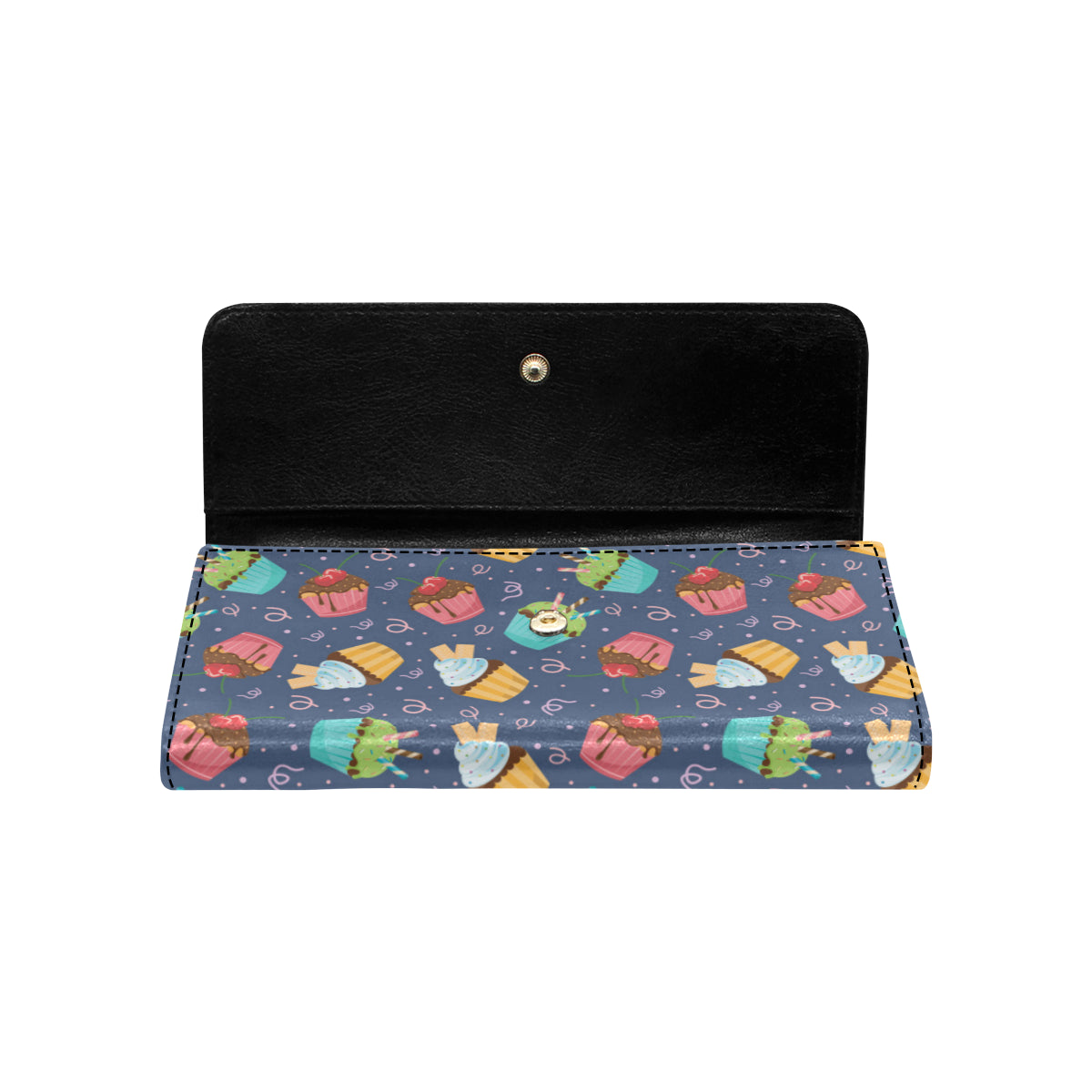 Cupcake Pattern Print Design 02 Women's Trifold Wallet