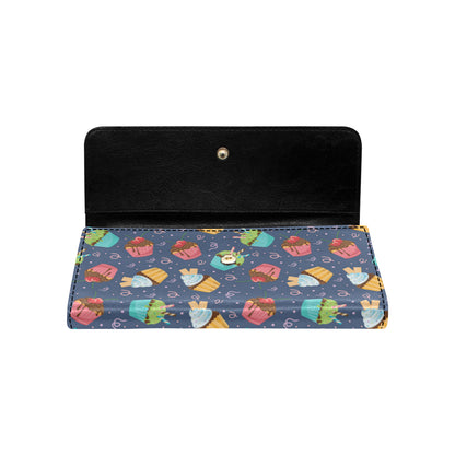 Cupcake Pattern Print Design 02 Women's Trifold Wallet