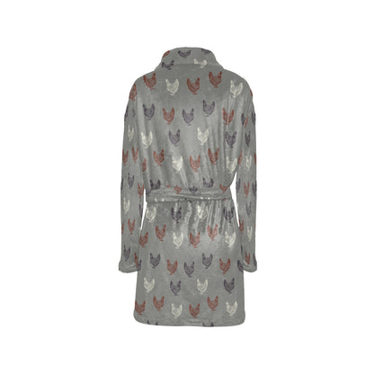 Chicken Pattern Print Design 01 Women's Fleece Robe