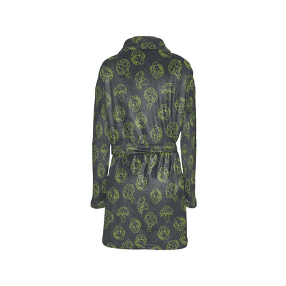 Broccoli Pattern Print Design 01 Women's Fleece Robe