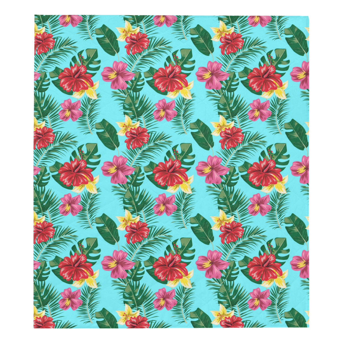 Hibiscus Hawaiian Flower Premium Quilt