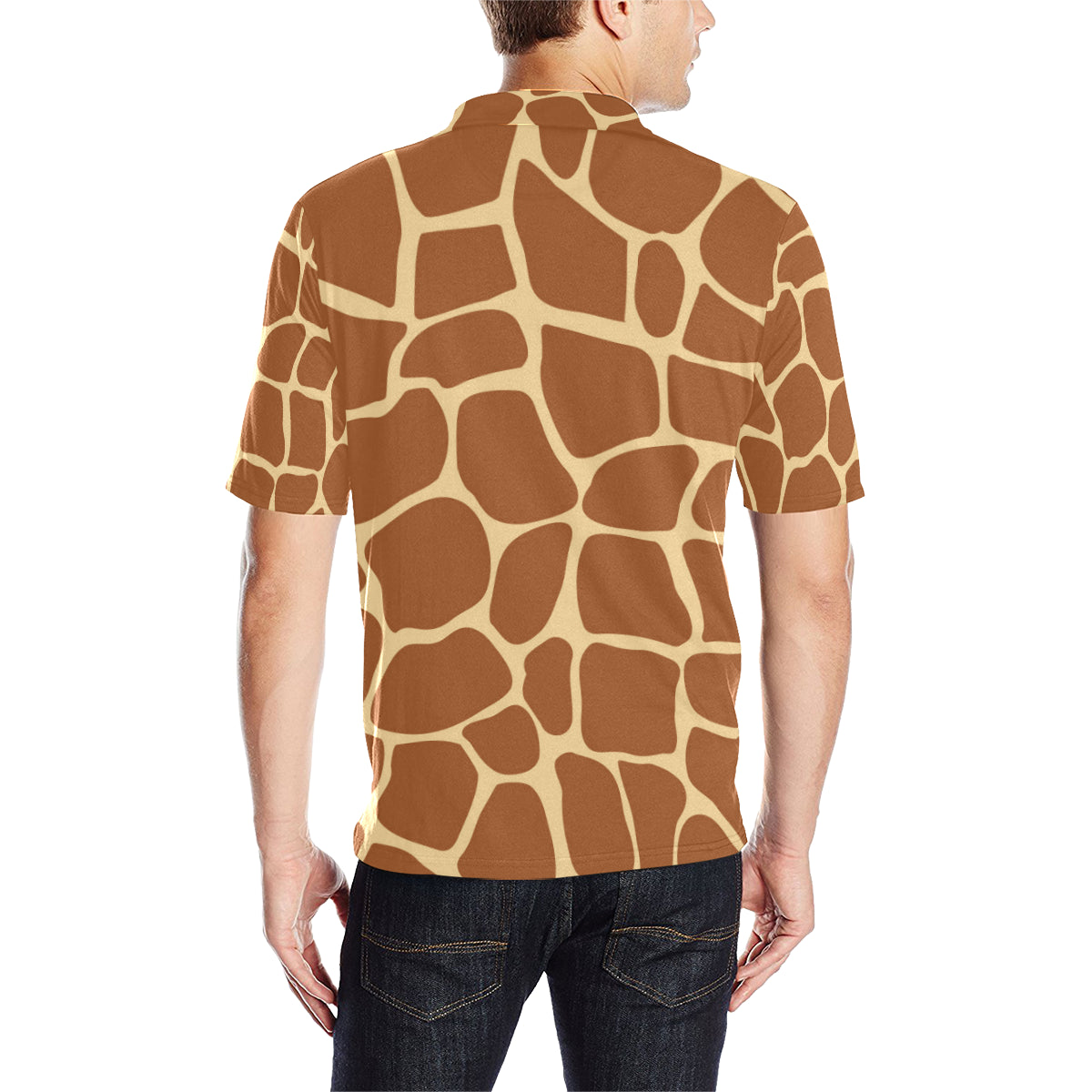Giraffe Texture Print Men Polo Shirt