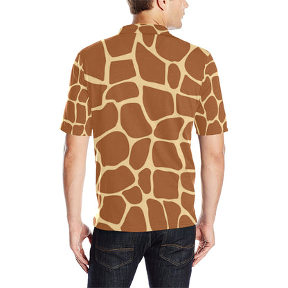 Giraffe Texture Print Men Polo Shirt