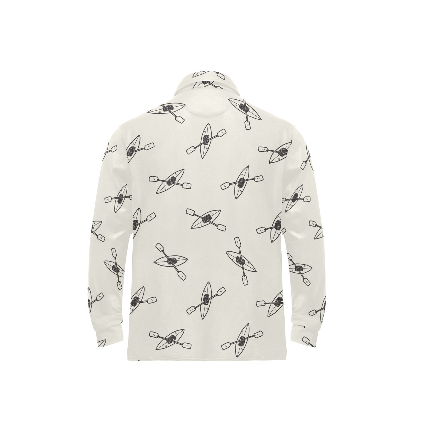 Kayak Pattern Print Design 01 Long Sleeve Polo Shirt For Men's