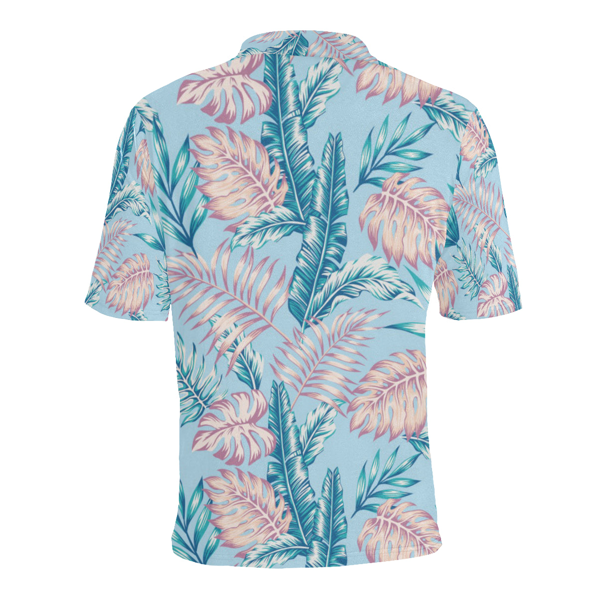 Tropical Flower Pattern Print Design TF01 Men Polo Shirt