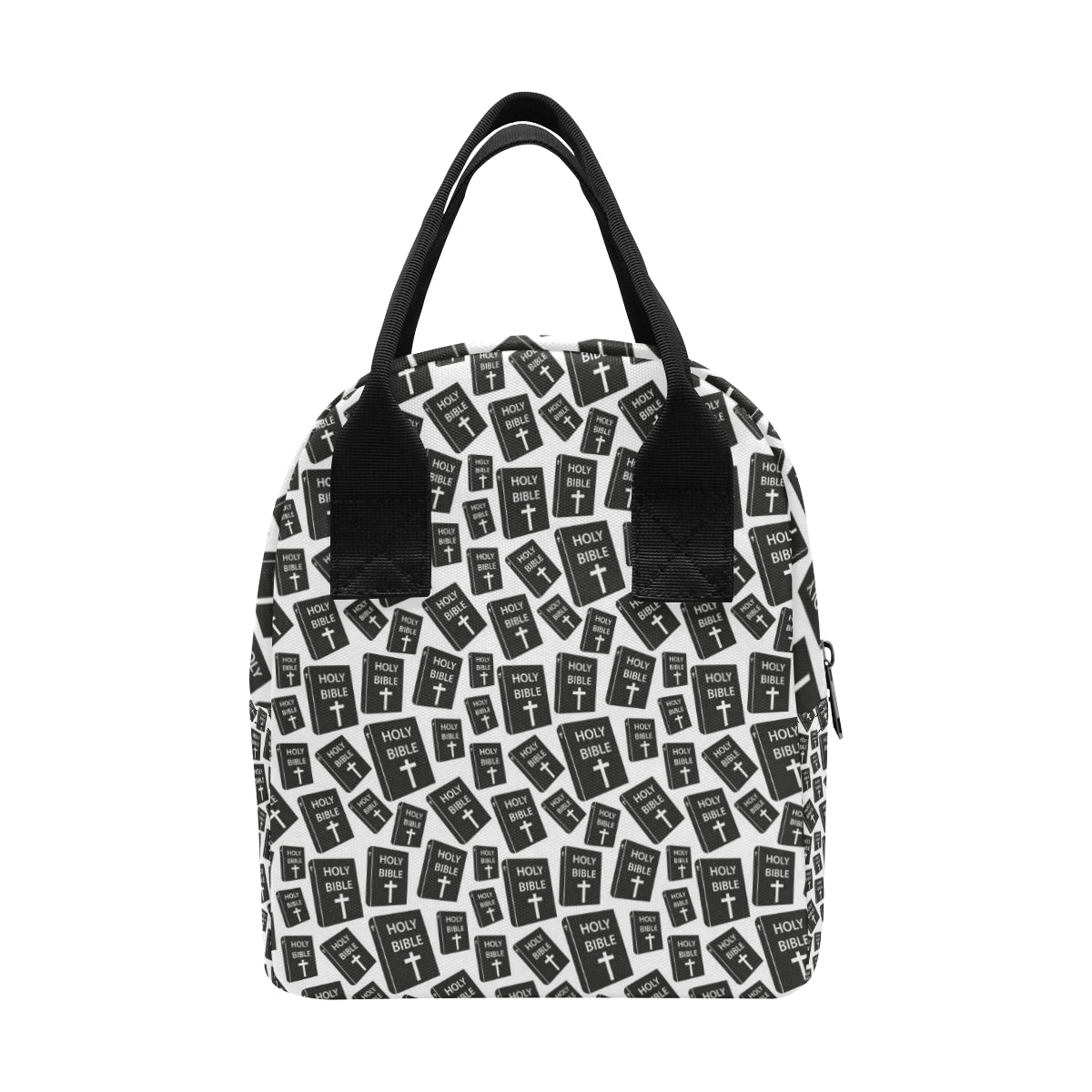 Christian Holy Bible Book Pattern Insulated Lunch Bag