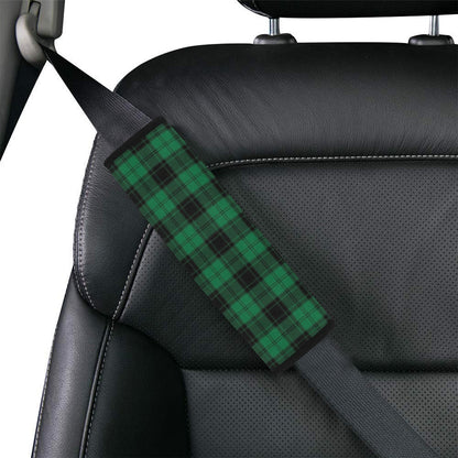 Tartan Green Print Design LKS302 Car Seat Belt Cover
