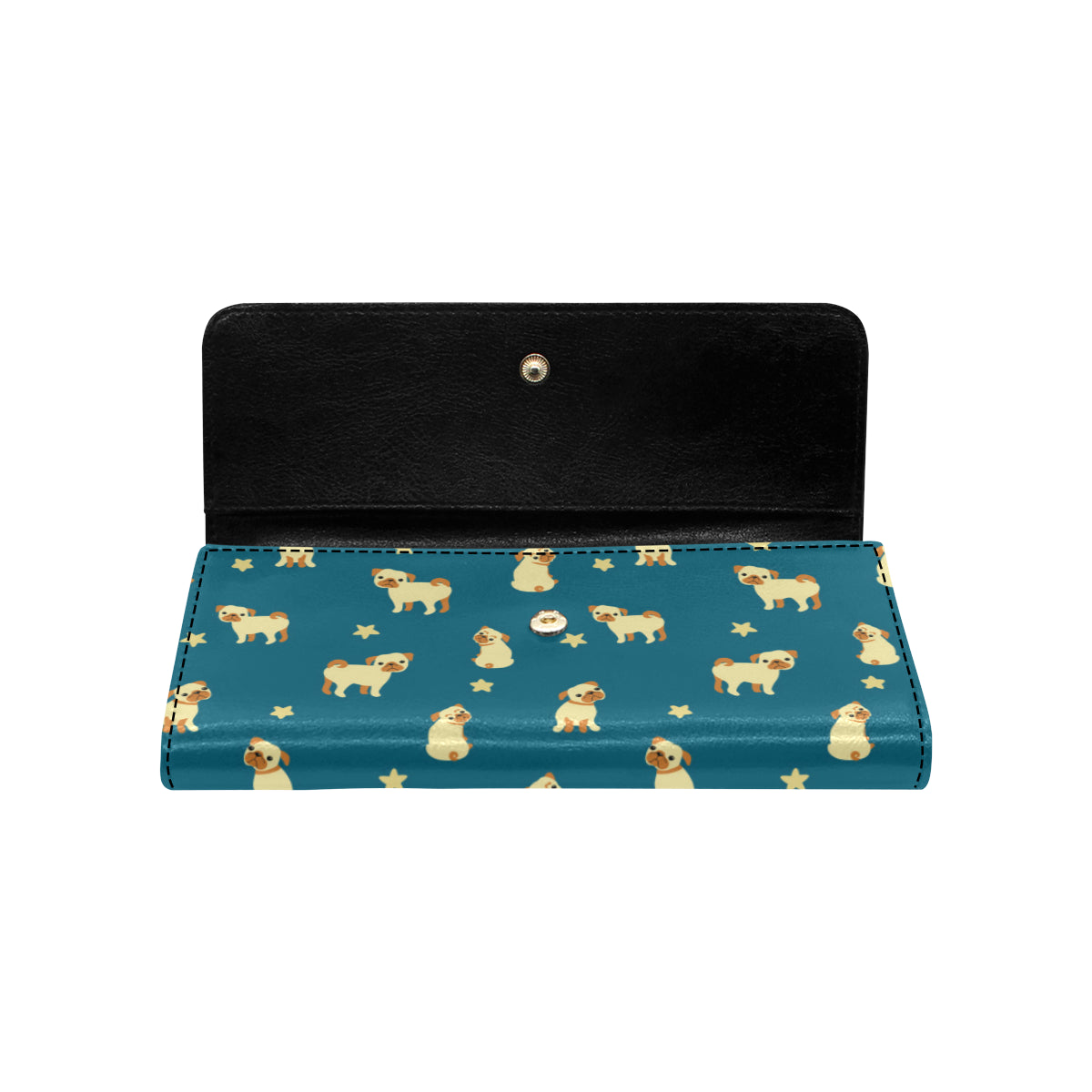Pug Pattern Print Design A06 Women's Trifold Wallet
