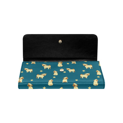 Pug Pattern Print Design A06 Women's Trifold Wallet